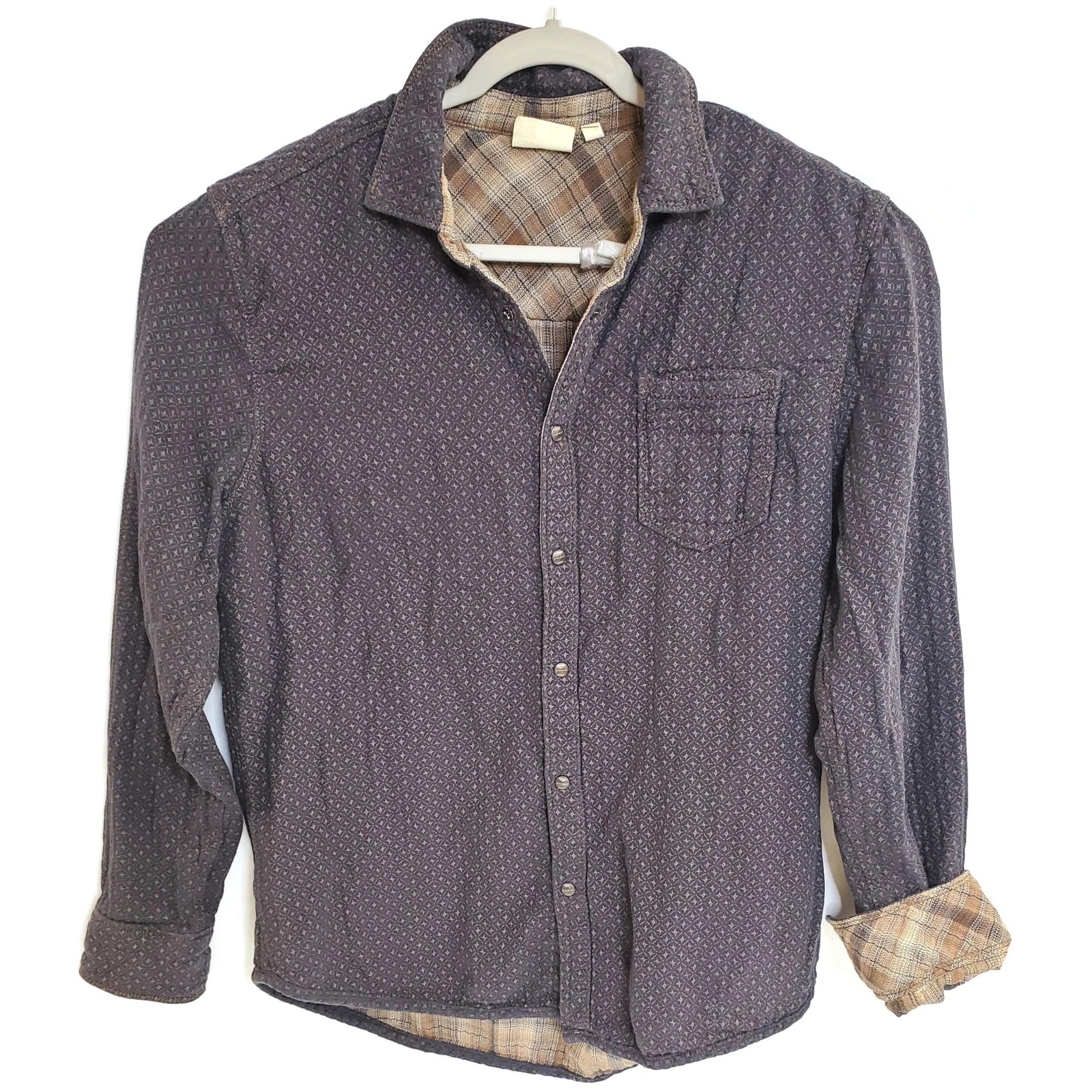 Jeremiah Shirt Mens Large Reversible Long Sleeve Patterned Casual Double Duty